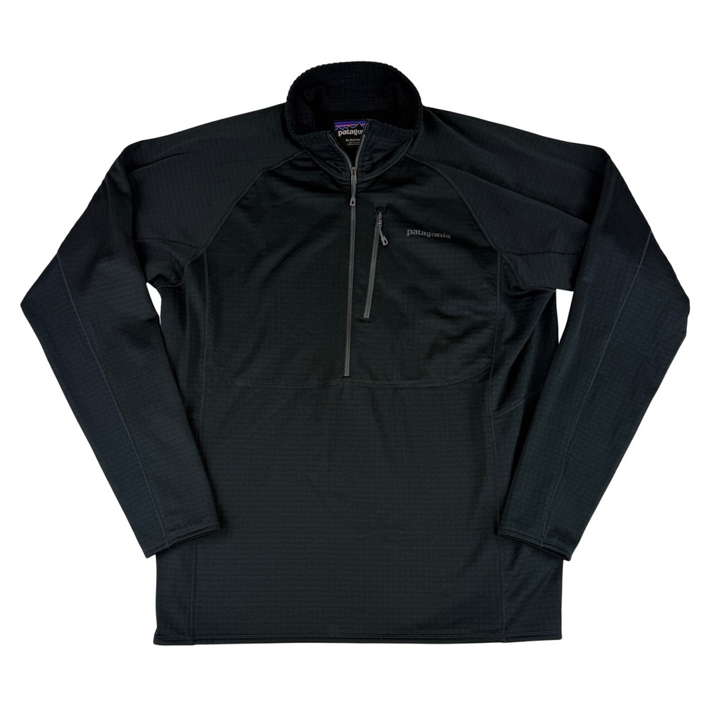 Patagonia R1 Pullover Mens XL Black Polartec Grid Fleece Half Zip 40109 FA15
